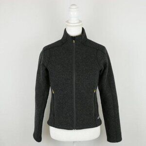 REI Women's XS Gray Wool Blend Semi Fitted Fleece Lined Full Zip Jacket